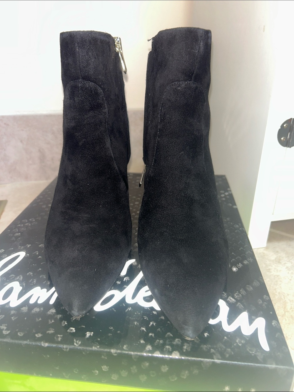 Sam Edelman Hilty Ankle Bootie Black Pointed-Toe Heeled Boots